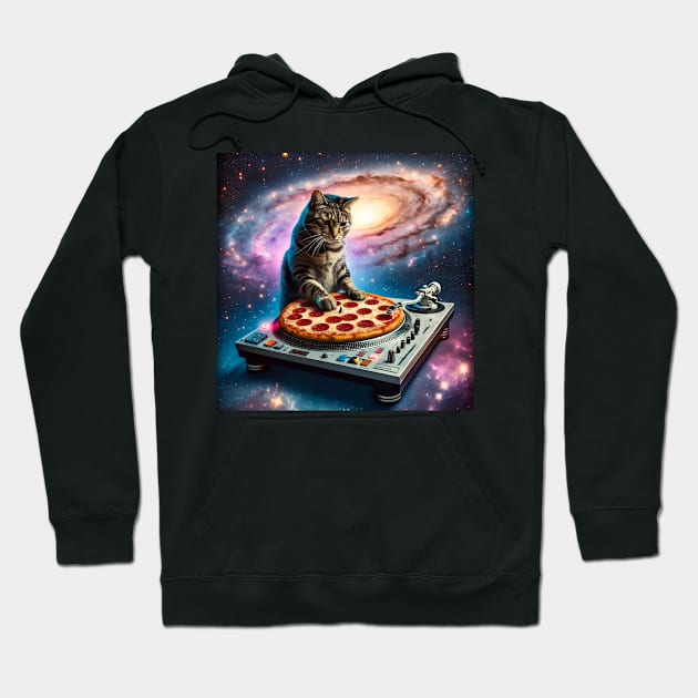 Music Pizza Cat in Space Hoodie by VisionDesigner